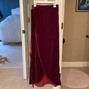 Velvet wrap skirt
